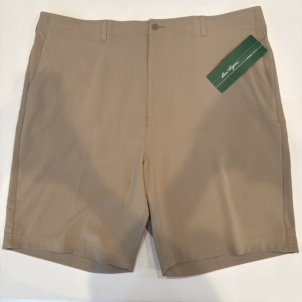 Ben Hogan Performance Flat Front Active Flex Stretch Golf Shorts Khaki - 44W New